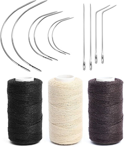 Ryalan Weaving Needle Combo Deal 3 Thread with 10pcs Curved Needle
